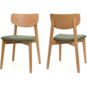 Resim Opus Natural Ahşap 2'li Mutfak Salon Yemek Odası Sandalyesi 