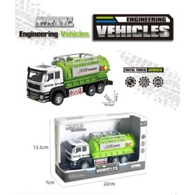 Resim Berattoys 20 cm Metal Tanker Iş Makinası Oyuncak Kamyon Metal Iş Araçları 