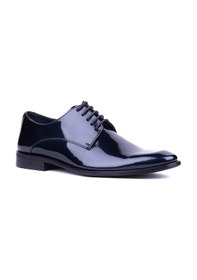 Resim Shoetle - Hakiki Rugan Deri Lacivert Renk Klasik Erkek Ayakkabı - 900-4804-1485 