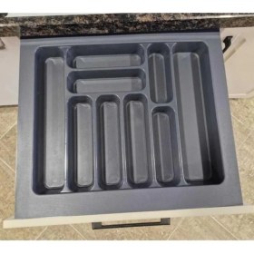 Resim Antrasit Kaşıklık 9 Gözlü Gri Sert Plastik Çekmece Içi 50X55 