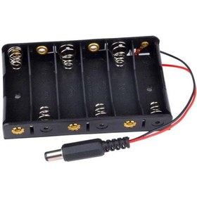 Resim TRAY Pil Yatağı (aa) 6 Gözlü Dc Güç Kablolu Plastik 