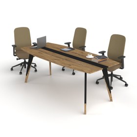 Resim Pierro Ofis Alaska Toplantı Masası - 220cm / Atlantikçam - Siyah 