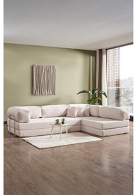 Resim Legom Petek Aktivite Koltuğu Yatak Olabilen Çok Amaçlı Kanepe L Koltuk Krem Krem 