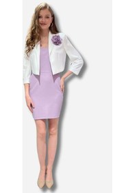 Resim Aksesuar Detaylı Blazer Ceket Ve Mini Elbise Favori Tekstil 001 