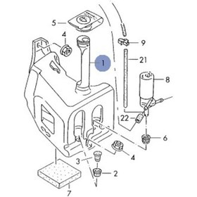 Resim Silecek Su Bidonu + Dolum Borusu Transporter T4 96-2004 504586850 