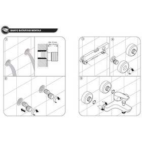 Resim Tema Cosmo Q40 Banyo Bataryası 61031 Krom 