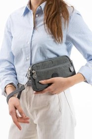 Resim Unisex Pratik Omuz Çantası, 3 Fermuarlı Çok Bölmeli El ve Bilek Modeli, Su İtici Kumaş, Ayarlanabilir Çıkarılabilir Uzun Askılı Günlük Çanta 20x11x5 cm 