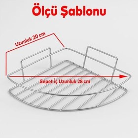 Resim Krom Tek Katlı Duş Şampuanlığı Paslanmaz Çelik Banyo Köşe Rafı Vidalı Sağlam ve Şık Tasarım 
