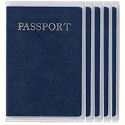 Resim 5 Adet Yüksek Kaliteli Şeffaf PVC Pasaport Kapakları Elastik Kapatma ile - Seyahat Belgeleri için Dayanıklı Koruyucular, Kolay Erişim ve Organizasyon için Açık Üst Tasarım, Basit Kapak Tasarımı 