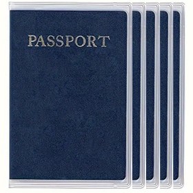 Resim 5 Adet Yüksek Kaliteli Şeffaf PVC Pasaport Kapakları Elastik Kapatma ile - Seyahat Belgeleri için Dayanıklı Koruyucular, Kolay Erişim ve Organizasyon için Açık Üst Tasarım, Basit Kapak Tasarımı 