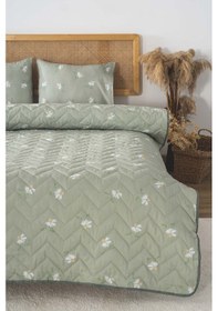 Resim Rivaistanbul Yeşil Papatya Çift Kişilik Pamuklu Kapitone Pike & Yatak Örtüsü Yeşil 