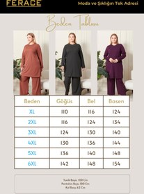 Resim Kadın Büyük Beden İkili Takım - Gül Kurusu / 4XL 