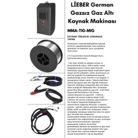 Resim Lieber German Teknoloji M300 Mig Tig Mma 3in1 300 Amper Invertör ve Gazsız Gazaltı Kaynak Makinesi 