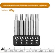Resim Yunboo Ev Aletleri Tamiri İçin 6.35mm Uçlu Triangular-pozidriv 5'li Set, Elektrik Matkap Aksesuarı 
