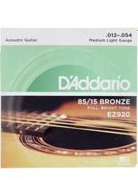 Resim D'addario Ez920 Ez Serisi Akustik Gitar Tel Seti Medium Light - 85/15 Bronze - 12-54 