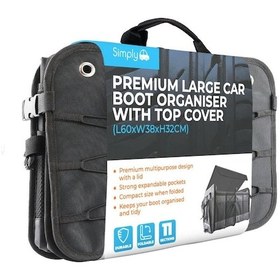 Resim Simply Brands Premium Üst Kapakli Büyük Araba Bagaj Düzenleyici 