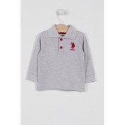 Resim U.S. Polo Assn. U.s. Polo Assn Lisanslı Classic Grimelanj Erkek Bebek Uzun Kol Yakalı Sweatshirt 