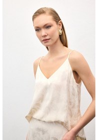 Resim Sateen Lior Askılı Bluz - Bej-137123 Bej 