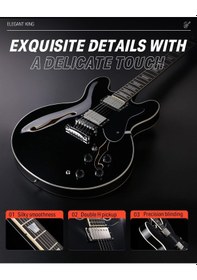 Resim Donner Djp-1000 Semi-hollow Elektro Gitar Siyah 