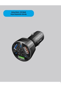 Resim 55w Pd Ve Quick Charge 3.0 Destekli Polygold Araç Şarj Adaptörü Çok Renkli 