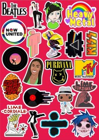 Resim Müzik Eğlenceleri Seri 2 Sticker Seti Laptop Ajanda Pc Tablet Telefon Defter Etiket Bullet Journal Diğer 