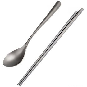 Resim Aubyhe Titanyum Çatal Ve Kaşık Seti - Ti Malzeme, 233mm Çatal, 185x38mm Kaşık, Hafif Tasarım Çok Renkli 