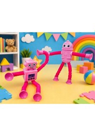 Resim Eğlenceli Vantuzlu Uzayan Robot - Pembe 