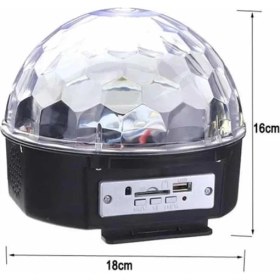 Resim Eco Lounge Disko Topu Renkli Işıklı Lazer Parti Bluetooth Bağlantılı LED Küre 