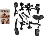 Resim Mega Awm Siyah El Ayak ve Yatak Bağlama Seti Deri (Hediyeli) 