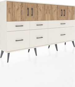 Resim Arges Konsol 4 Raflı 6 Çekmeceli 4 Kapaklı 176x30x99 Aytaşı-çam/aytaşı Atlas Çam/aytası - Aytası 