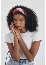 Resim Kadın Trend Style Pamuklu Penye, Kaymaz, Yumuşak, Esnek, Saç Bandı Bandana - Tek Ebat / Fuşya-pembe Fuşya-pembe 
