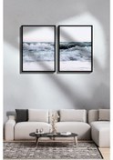 Resim 2 Parça Gerçek Siyah Renkli Çerçeveli Tablo Seti - Model 35 - Ersy2lımodel35 