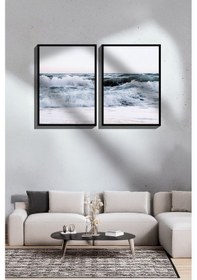 Resim 2 Parça Gerçek Siyah Renkli Çerçeveli Tablo Seti - Model 35 - Ersy2lımodel35 