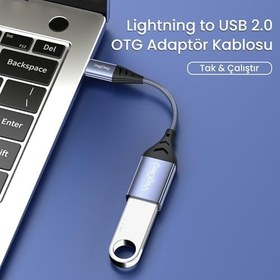 Resim VegGieg Lightning to USB 2.0 OTG Çevirici Dönüştürücü Adaptör 