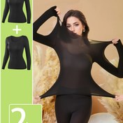 Resim Kadınlar için 2 Adet Dikişsiz Termal İç Giysi Üstleri - Yumuşak, Esnek Uzun Kollu Taban Katmanı, Hafif ve Rahat, Yüksek Elastiklik, Düz Renk, Makinede Yıkanabilir, Günlük Kullanım veya Pijama için Mükemmel 