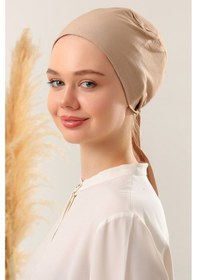 Resim Melodi Scarf Dikişsiz Penye Bone Sütlü Kahve Sütlü Kahve Sütlü Kahverengi 