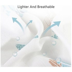 Resim Yumuşak Pamuk Nefes Muslin Kundak Bebek Battaniyesi Bambu Dokulu Ada 51.2x43.3 Cm Beyaz 