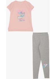Resim Breeze Kız Çocuk Taytlı Takım Renkli Ayakkabı Baskılı 5-10 Yaş, Pembe-pembe Pembe 