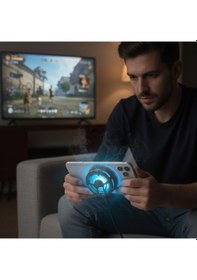 Resim Mcg Manyetik Telefon Ve Tablet Soğutucu - Güçlü Sessiz Fanlı, Hızlı Isı Dağıtıcı Mobil Cihaz Soğutma Aparatı S25 Radiator 