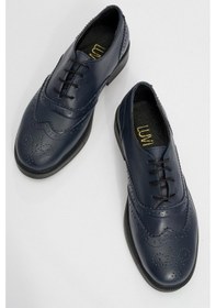 Resim Luvishoes Luvi Shoes Avra Laci Cilt Hakiki Deri Kadın Oxford Ayakkabı Lacivert 