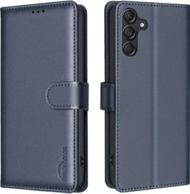 Resim Gaojunshop01 Samsung Galaxy Uyumlu A05 Cüzdan Kılıf Rfıd Özellikli Pu Kapak Siyah 