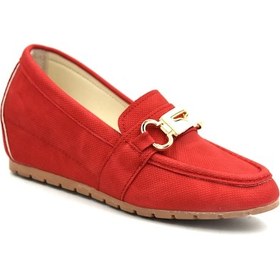 Resim Prego Termo Kaymaz Taban Toka Detaylı İçten Dolgu Topuk Günlük Kadın Ayakkabı Kırmızı Kırmızı 