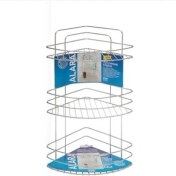 Resim Ece Metal 3 Katlı Banyo Köşe Duş Rafı 