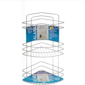 Resim Ece Metal 3 Katlı Banyo Köşe Duş Rafı 