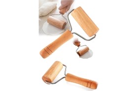 Resim 3 Lü Mutfak Seti Rulo Hamur Merdane - Hamur Metal Spatula- Pizza 2 Başlıklı 