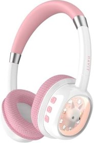 Resim Havit H698BT Bluetooth Kulak Üstü Işıklı Çocuk Kulaklığı - Oyuncak Tasarım, 85dB Güvenli Ses Sınırı, BT5.4 (Pembe) 