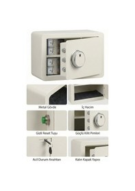 Resim 4berry Ev Ve Ofis İçin Parmak İzli Elektronik Kasa Şifreli, Metal Kasa, Type-c Acil Açma 