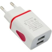 Resim Ganbao Kırmızı Ab Tak USB Duvar Şarj Cihazı Samsung Xiaomi Için Çift Bağlantı Noktası 2A Çıkış Seyahat Fişi Güç Adaptörü Telefon Için Uyumlu Ab/abd Tak (Yurt Dışından) 