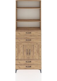 Resim Arges Dolap 4 Raflı 4 Çekmeceli 2 Kapaklı 88x30x243 Çam-çam Atlas Çam 