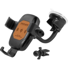 Resim Promate Auramount-Bt Wireless Araç Şarj Cihazı 10W Qi Bluetooth Kulaklıklı Klipsli 
